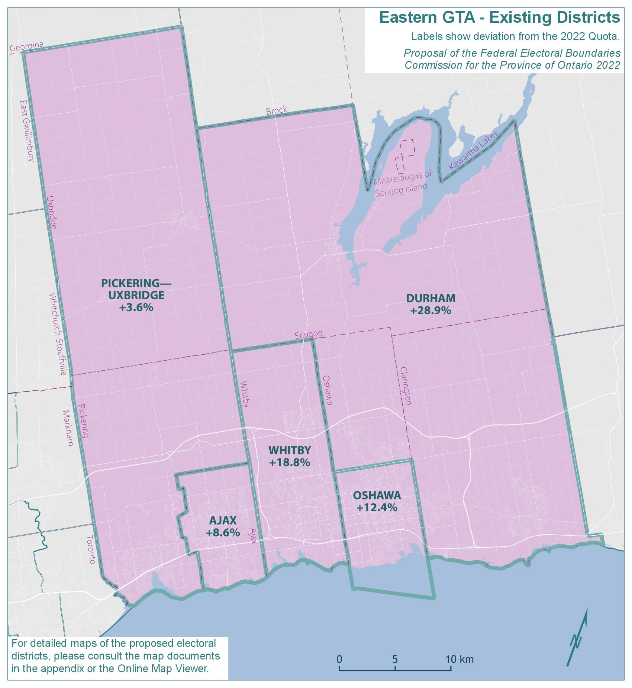 Eastern Greater Toronto Area - Existing Districts 