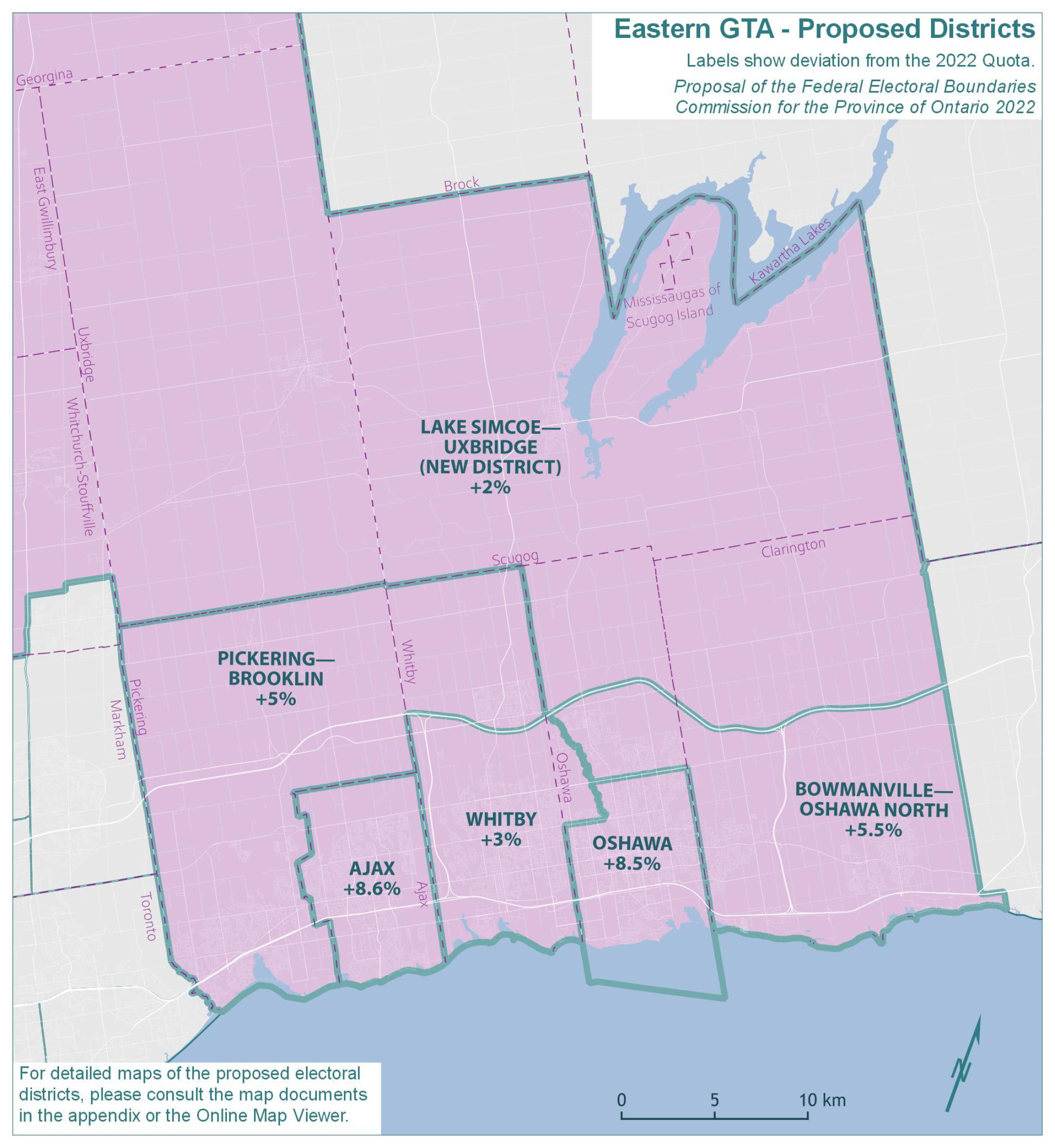 Eastern Greater Toronto Area - Proposed Districts 