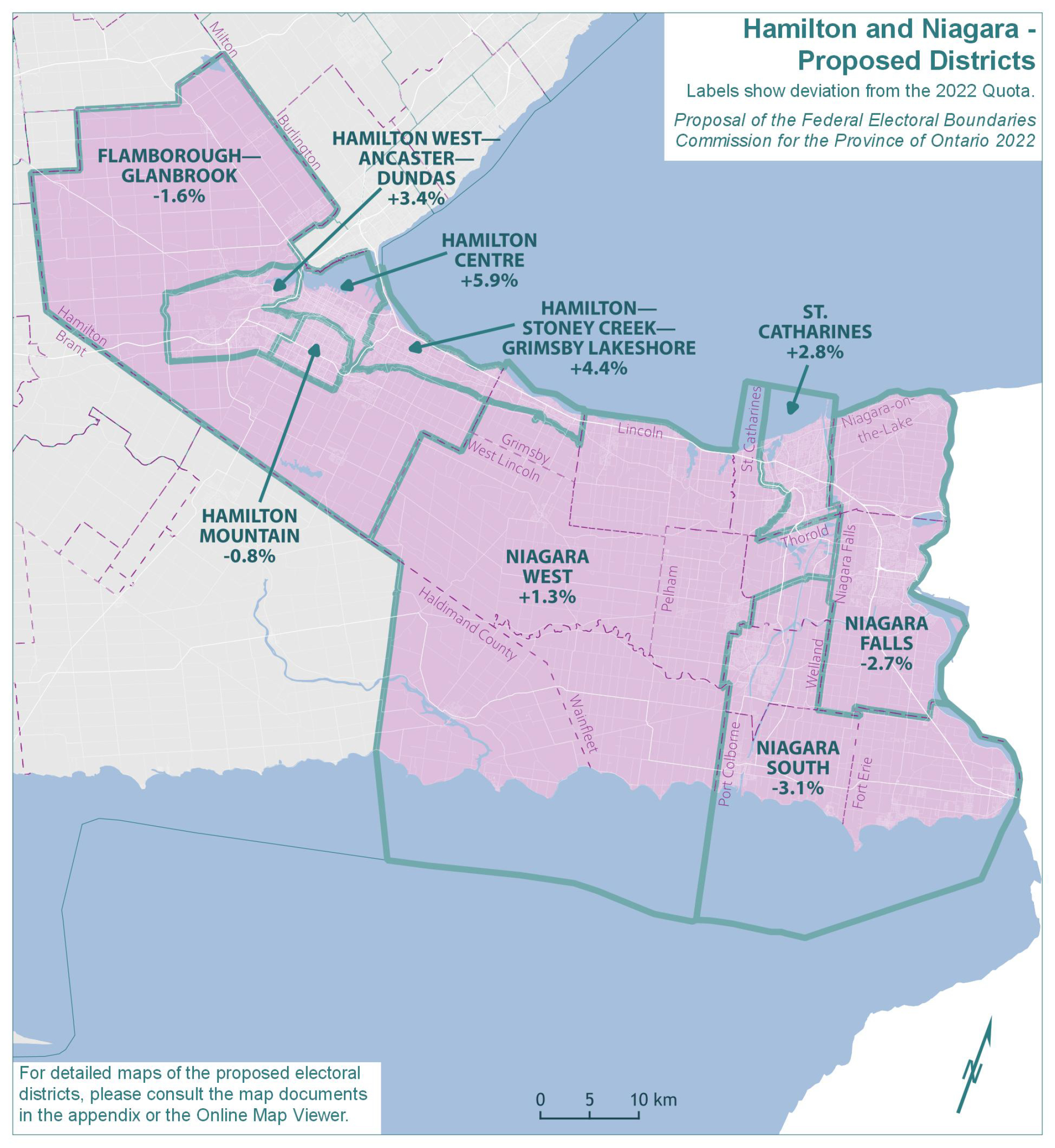Hamilton and Niagara - Proposed Districts