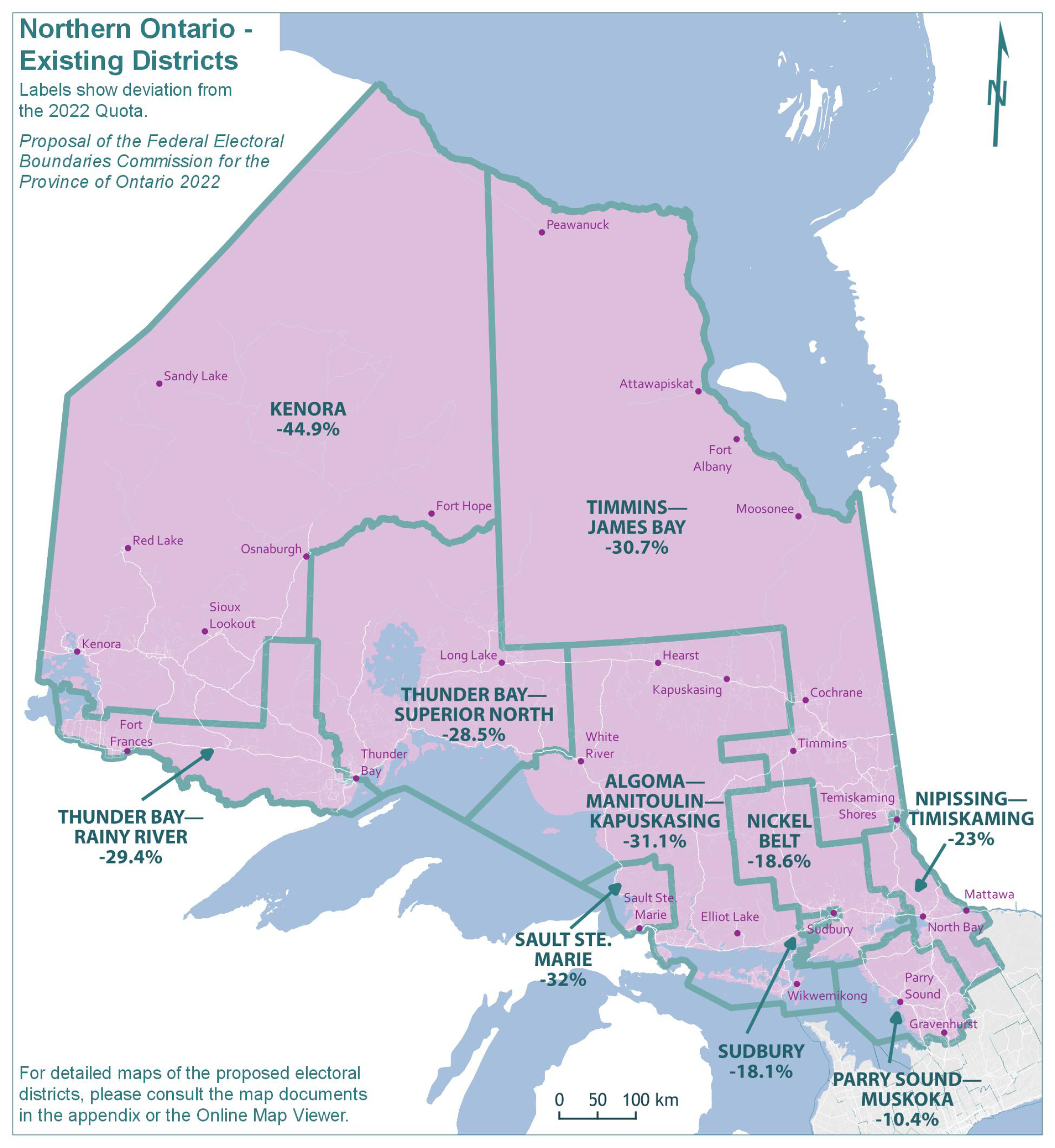 Northern Ontario - Existing Districts