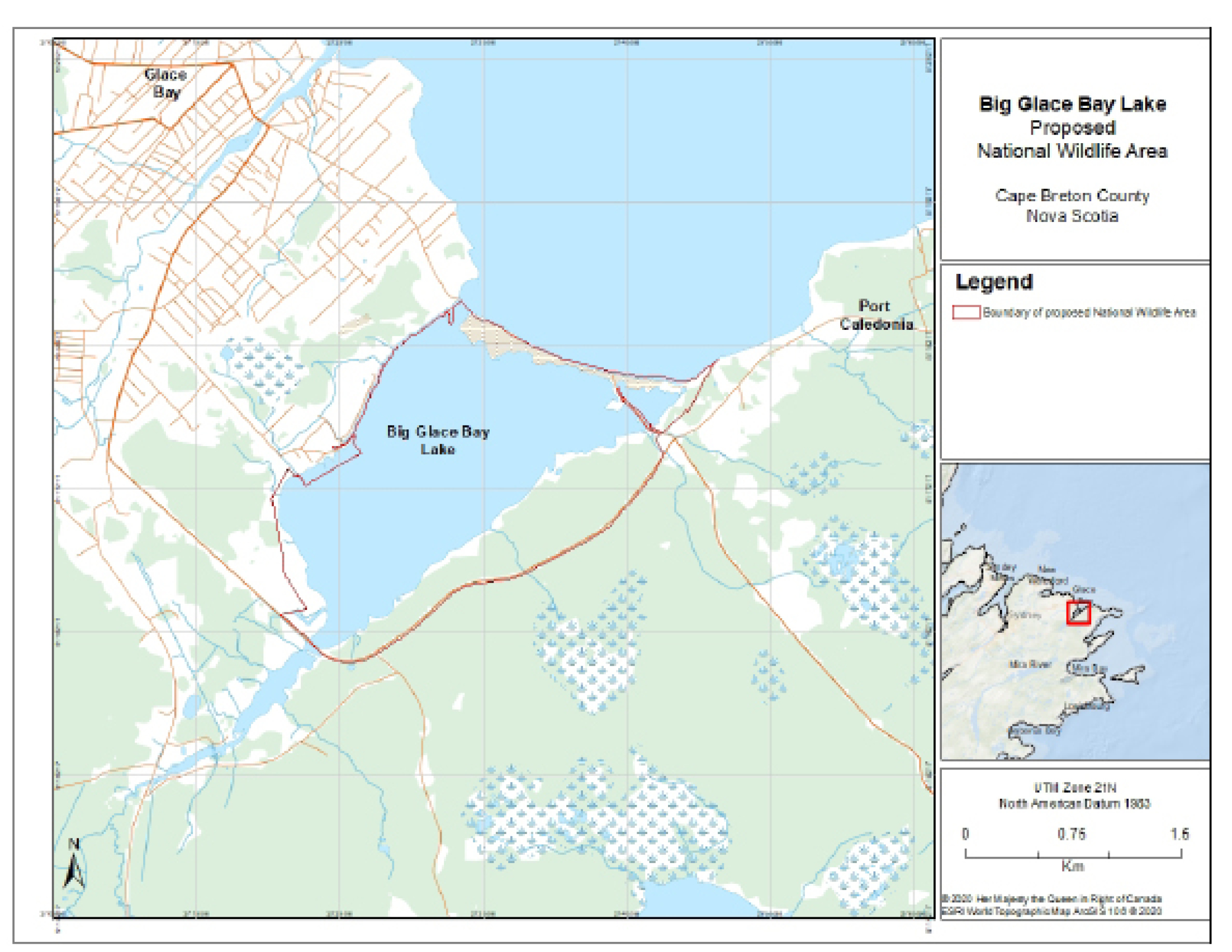Figure 1. Map of the Big Glace Bay Lake National Wildlife Area